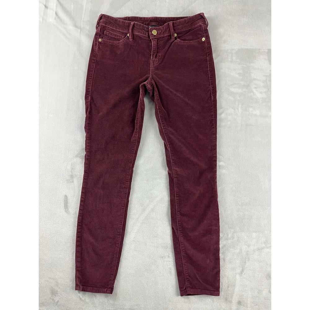 True Religion Pants Women 29 Burgundy Halle Stretch Corduroy Slim Fit Preppy